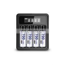 Factory Directly Supply LCD Screen Display 4 Slots Rechargeable aa Aaa Ni-MH Ni-Cd Battery Charger With USB Cable thumbnail-3