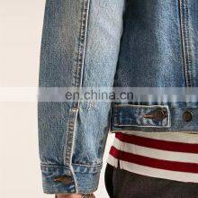 Wholesale China Suppliers New Design European Style Bomber Custom Denim Jacket For Men thumbnail-5