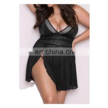 New Middle East 5XL sexy lingerie sexy see-through mesh slit sling nightdress Dropshipping Lace Women's Plus Size Underwear