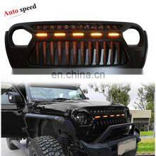 Front ABS Grill With Metal Mesh With 5 Led Lights For Jeep Wrangler JK thumbnail-2