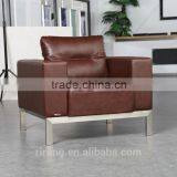 Low Back Sofa Cushion and Stainless Steel Feet Violino Leather Sofa Jitem 8039 thumbnail-2
