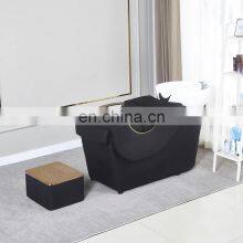 Gold Stainless Steel Frame Synthetic Leather Shampoo Chair for Hair Beauty Salon Massage Barber Shop thumbnail-4