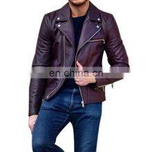 Men Red Leather Jacket  Hot Selling Product on 