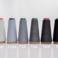 100% Polyester Ring Spun 30S/1 Grey Melange Yarn Waxing for Knitting thumbnail-3