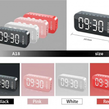 Great Quality Modernization LED Mirror Screen Wireless Bluetooth Table Digital Clock Promotional Speakers thumbnail-3