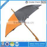 Wooden Shaft Protect Sunshade Walking Stick Umbrella
