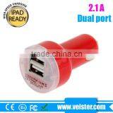 5V 2.1A Dual USB Car Adapter for Iphone, IPad thumbnail-1