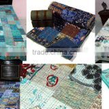 Vintage sari patchwork kantha quilt
