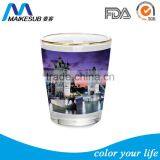 Sublimation Blank 1.5oz Glass Cup With Gold Rim thumbnail-1