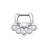 Opal Aurora Septum Clicker Septum Ring thumbnail-1