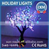 Led Lighted Artificial Skura Tree / Led Plastic Cherry Blossom Tree Outdoor Decor for Wedding decorations