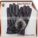 Woman Black Leather Glove