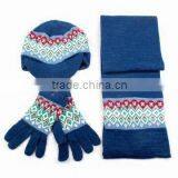Hot Sale Mens Acrylic Beanie Scarf and Glove Set