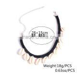 Fashion Necklaces Women Jewelry 2016 Suede Braided Black Rope Sea Shell Pendants Beachwear Choker Necklaces For Summer thumbnail-2