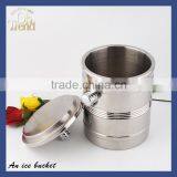 Horizontal wine cooler/ ice bucket stainless steel with bar set