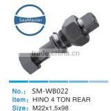 High Strenth Alloy Wheel Bolt With Nut M22*1.5*98mm for Trucks and Autos