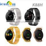 Luxurious Watch 1.22" IPS Round Screen MTK2502 Heart Rate Monitor Waterproof Smart Watch K88H For Android and IOS thumbnail-3