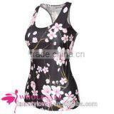 Pink Flower Printed Women Tank Tops ,women Sleeveless Summer Vests thumbnail-2