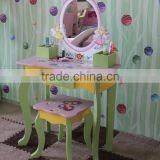 Girl Vanity Solid Wood Dressing Table With Lift up Mirror Chirldren Desk thumbnail-2