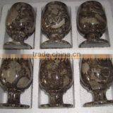 MARBLE WINE GLASSES GOBLETS thumbnail-4