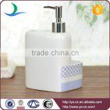 Purple Grid and Bicycle Decal Ceramic Manual Liquid Soap Dispenser thumbnail-4