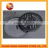 Round Hollow Out Drainage Mongolia White Metal Stone Tea Tray thumbnail-2