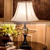 Silver Electroplate Metal K9 Clear Crystal Lamp Body Table Lamp With Fabric Lampshade thumbnail-4