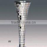 New Arrival SilverTrumpet Vase For Wedding Centerpiece, Gold Fluted Vase, Mosaic Flower Vase thumbnail-1