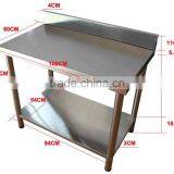 Adjustable Kitchen Stainless Steel Work Table With Backplane and Shelf thumbnail-2