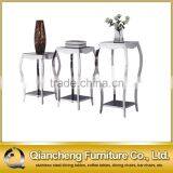 Two Layer Flower Stand Black Glass Table for Flower Pot thumbnail-1