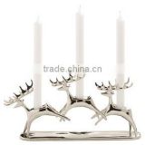Metal aluminum Christmas Reindeer 3 light candle holder
