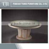 High Quality Natural Marble With Glass on Top Small Round Coffee Table thumbnail-2