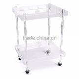 Clear Acrylic Food /wine Trolley With Casters, Lucite Liquor Bar Trolley thumbnail-1