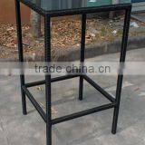 Outdoor High Back Rattan Chair and High Square Wicker Table thumbnail-1