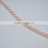 New 8-9mm Pink Rice Shape Freshwater Pearl Strand Wholesale thumbnail-2