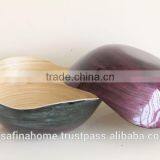 Flower Shape Colored Lacquer Bamboo Salad Bowl thumbnail-3