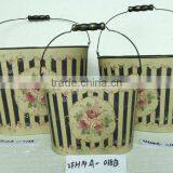 Europe Style Metal Garden Flower Oval Pot With Handle thumbnail-1