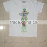 WHOLESALE KIDS SHORT SLEEVE WHITE T-SHIRT WITH WATER PRINT.100%COTTON CUSTOM PRINTED CHILDREN T-SHIRTS, thumbnail-2