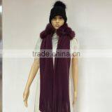 Heavy Knit Shawl With Fur Collar and Button thumbnail-4