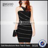 MGOO High Quality Dress Factory Customized Design Boydcon Dress For Women Gold Chain One Shoulder Vestidos H980 thumbnail-3