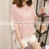 Short Sleeve T-shirt Female Loose White Summer Wear New Embroidery Clothes thumbnail-2