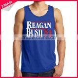 Latest Fashion Design Custom Printing 100% Cotton Bodybuilding Stringer Wholesale Mens Tank Top thumbnail-1