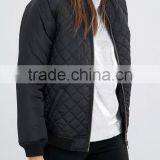 Runwaylover EY0999C Wholesale Winter Women Casual Padded Jersey Cotton Quilted Bomber Jacket thumbnail-4