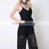 M783 D.Y Fashion 2016 Women Gallus Lace V-neck Bowknot Jumpsuit Pants thumbnail-5