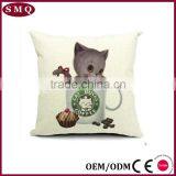 Fresh Style Cute Cat Painting Cotton Pillow Cover thumbnail-3