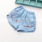 High Quality Flower Embroidery Summer Girls Denim Shorts thumbnail-1