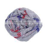 Voile Scarves & Wraps Rectangle Blue French Gray Grid Checker Cheap Scarves thumbnail-3