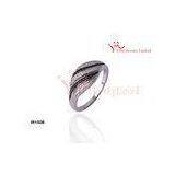 Black And White Screw-Typed Color Twist Married Wedding Silver CZ Rings. thumbnail-1