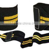 Weight Lifting Wrist Wraps in Red Color With Two Black Strips thumbnail-6