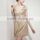 Spring New Design A-line V-neck Short/mini Sequined Evening Dress Lace Party Gowns thumbnail-2